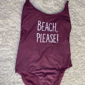 PURPLE ONE PIECE BATHING SUIT